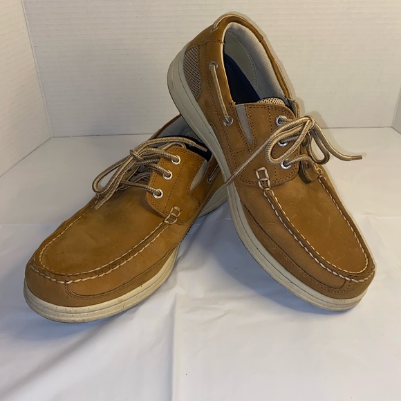 DOCKERS BEACON CASUAL BOAT SHOES MEN SZ 10 TAN LEATHER - Picture 3 of 4
